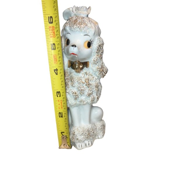 Vintage ceramic White Poodle Spaghetti Trim glitter - Picture 14 of 14